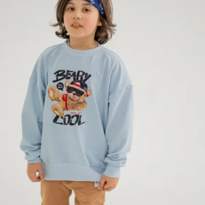 BLUZA OVERSIZE BEARY COOL BLEKIT