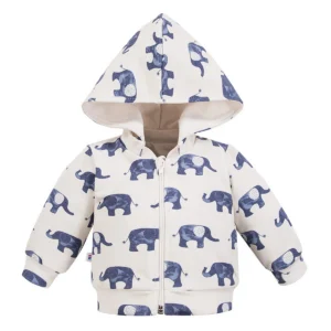 Dres dziecięcy ecru w niebieskie SŁONIKI ELEPHANT