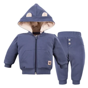 Dres dziecięcy granatowy z uszkami PIESKI